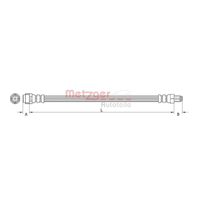 Imagem de METZGER 4110126 Mangueira de Travão MERCEDES BENZ: Classe B