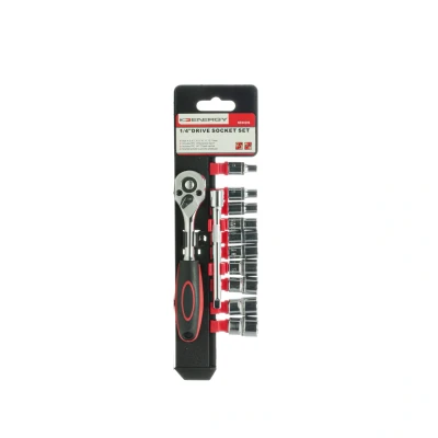 Imagem de ENERGY NE00296 Conjunto de soquete 12 Sextavado 1/4&quot;, 1/4 com roquete
