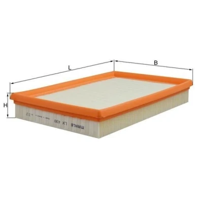 Imagem de MAHLE ORIGINAL LX 430 Filtro de ar 41,9 184 285,0 Cartucho filtrante OPEL: Corsa A CC, B Van, Vectra Carrinha