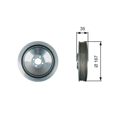 Imagem de GATES FleetRunner Micro V Kit TVD1135 Polia da Cambota 167 sem acessórios OPEL: Vectra C Sedan, Caravan, Astra H FIAT: BRAVO 2