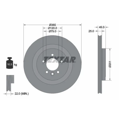 Imagem de TEXTAR PRO 92292003 Disco de travão 272 10 05/06 100 cheio revestido sem pernos fixação da roda, cubo roda AUDI: A1 Hatchback, Sportback