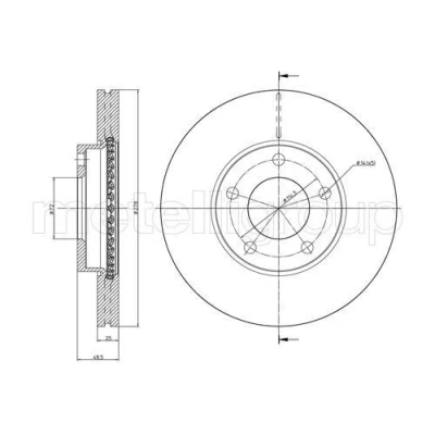 Imagem de METELLI Disco de travão MAZDA: 5, 3 Hatchback, Hatchback 278,0mm 25,0mm 5 72,0mm ventilado pintado 23 0729C BP4Y3325XB,BP4Y3325XC,BP4Y3325XD