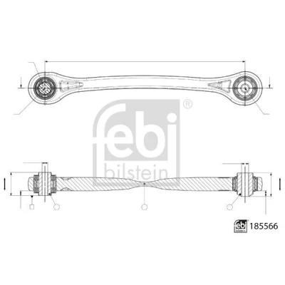 Imagem de FEBI BILSTEIN 185566 Braço de suspensão com chumaceira Eixo traseiro esquerdo, à frente, em baixo, exterior transversal Alumínio AUDI: Q8