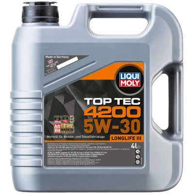 Imagem de Liqui Moly Top Tec 4200 5W 30 4l Óleo do motor 3715 VOLKSWAGEN: Touareg II, Golf 7, 4, BMW: 5 Sedan, 1 Hatchback, 3 Sedan