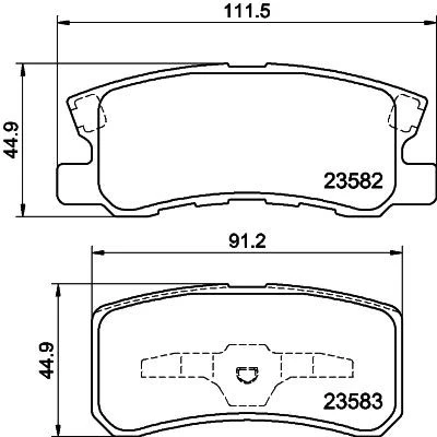 Imagem de HELLA 8DB 355 009 691 Jogo de pastilhas para travão disco com avisador sonoro desgaste acessórios MITSUBISHI: OUTLANDER 3, Grandis, ASX SUV