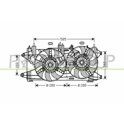 Imagem de PRASCO FT909F008 ventilador de radiador 280 com estrutura do (caixilho)
