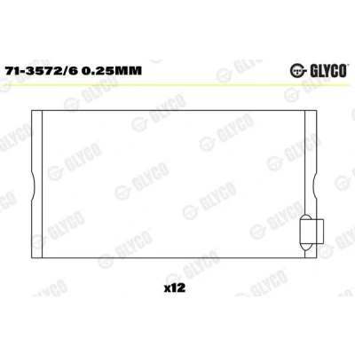 Imagem de Rolamento da biela GLYCO 71 3572/6 0.25mm