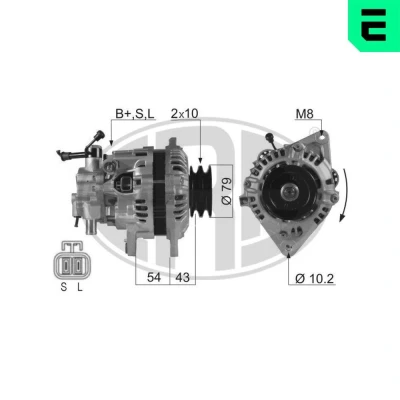 Imagem de ERA 210274A Alternador 14V 65A MITSUBISHI: L200 III Pick up, PAJERO 2, 2 Canvas Top