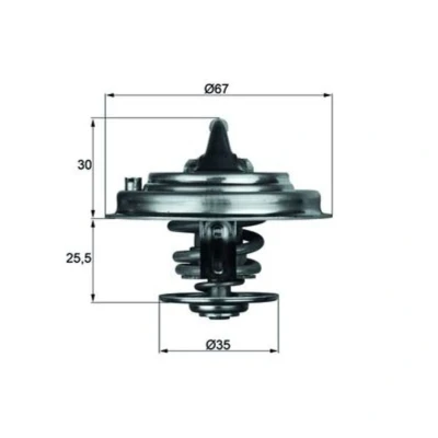 Imagem de MAHLE ORIGINAL TX 34 87D Termóstato, líquido de refrigeração 87 com junta AUDI: A4 B5 Sedan, A6 C5 Avant, Sedan
