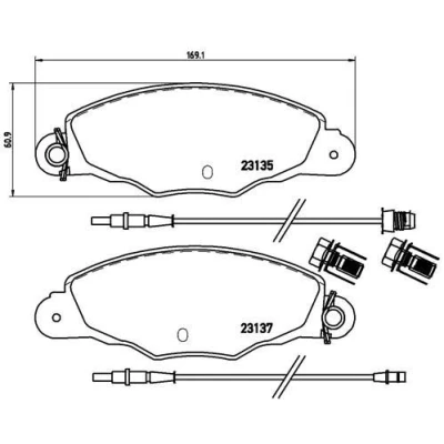 Imagem de BREMBO P 61 061 Jogo de pastilhas para travão disco incl. contacto aviso desgaste com parafusos pinça sem acessórios
