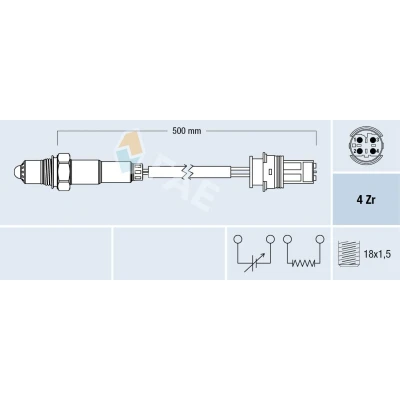 Imagem de FAE 77504 Sonda lambda para o catalisador de diagnóstico BMW: 3 Sedan, Touring, 1 Hatchback