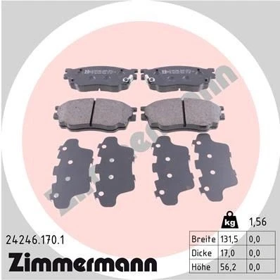 Imagem de ZIMMERMANN 24246.170.1 Jogo de pastilhas para travão disco com avisador sonoro desgaste A imagem corresponde ao volume fornecimento