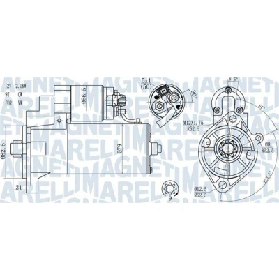 Imagem de MAGNETI MARELLI 063721187010 Motor de arranque 12 2 9