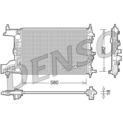 Imagem de DENSO DRM20094 Radiador, arrefecimento do motor 580mm 382mm 18mm OPEL: Astra J Sports Tourer, Hatchback, CHEVROLET: Cruze Sedan