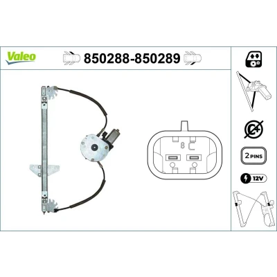 Imagem de Valeo Elevador de vidro à frente, lado esquerdo elétrico com motor sem função conforto 850288