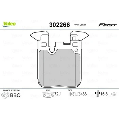 Imagem de VALEO 302266 Jogo de pastilhas para travão disco Eixo traseiro excl. contacto aviso desgaste com chapa anti ruído BMW: 3 Touring, 1 Hatchback