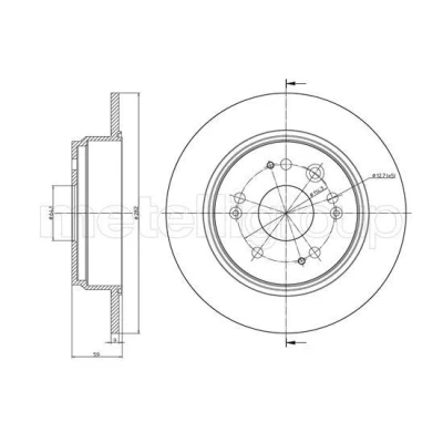 Imagem de METELLI Disco de travão 282,0mm 9,0mm 5 64,0mm cheio pintado 23 1117C 42510S9AN00,42510SCAE00,42510SMCN01,42510SMCN02 Discos