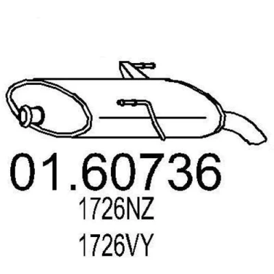 Imagem de MTS 01.60736 Panela de escape traseira 615 PEUGEOT: 206 SW
