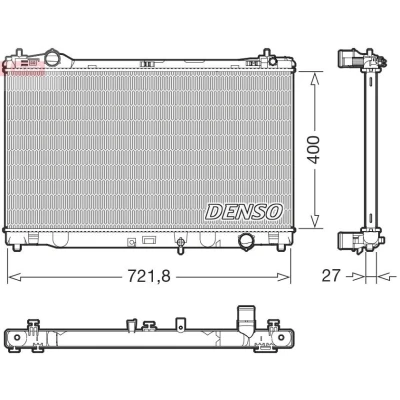 Imagem de DENSO DRM51021 Radiador, arrefecimento do motor 722mm 400mm 27mm