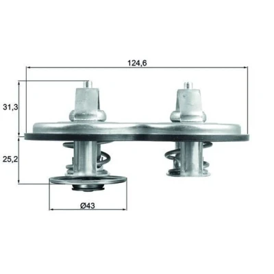 Imagem de MAHLE ORIGINAL TX 141 83 Termóstato, líquido de refrigeração 124,6 com junta