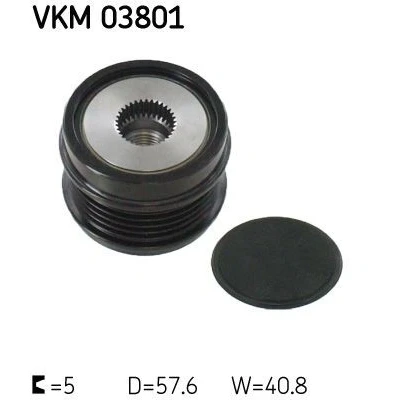 Imagem de SKF VKM 03801 Polia Roda Livre do Alternador 40,8