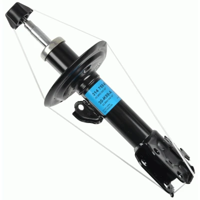 Imagem de SACHS 314 755 Amortecedor esquerda Pressão do gás Tubo duplo com assento de mola cavilha em cima TOYOTA: Yaris II Hatchback