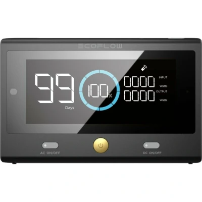 Imagem de Comando Bluetooth com botões e visor integrado (preto) para EcoFlow Delta Pro