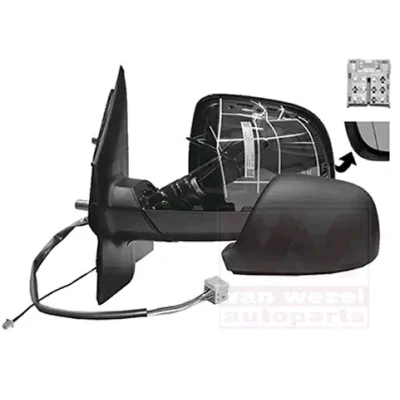 Imagem de Espelho retrovisor Van Wezel 5790825 esquerda preto completo, não esférico, para regulação eléctrica dos espelhos, aquecível com antena de rád