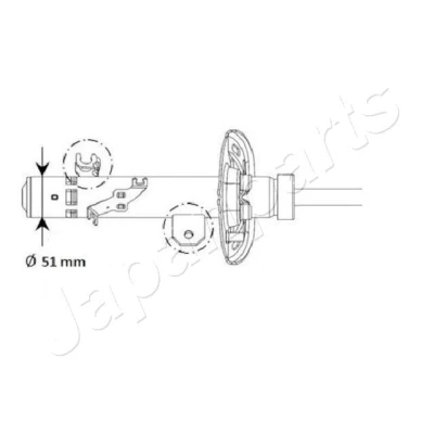 Imagem de JAPANPARTS MM 01130 Amortecedor Eixo dianteiro, lado direito Pressão do gás Tubo duplo com assento de mola cavilha em cima