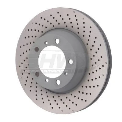 Imagem de SHW Performance PRR31224 Disco de travão Eixo traseiro direito 330 28 interior ventilado, perfurado/ondulado revestido alto carbono PORSCHE: 911 Coupe