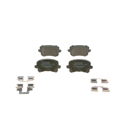 Imagem de BOSCH 0 986 494 731 Jogo de pastilhas para travão disco Baixo teor metálico com chapa anti ruído, parafusos mola, acessórios endado,
