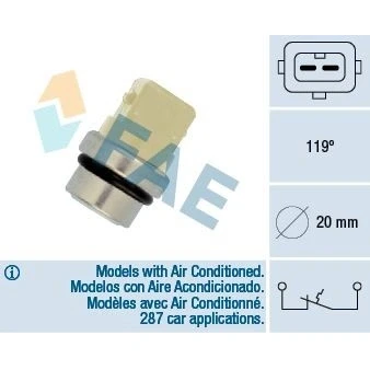 Imagem de EPS 1.840.074 Interruptor de temp., luz avisadora líquido refrigeração VOLKSWAGEN: Passat B3/B4 Variant, GOLF 4, 3, AUDI: A3 Hatchback