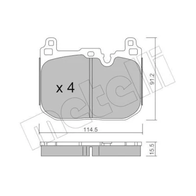 Imagem de METELLI 22 1015 4 Jogo de pastilhas para travão disco preparado indicador aviso desgaste MINI: Clubman, Hatchback, Cabrio