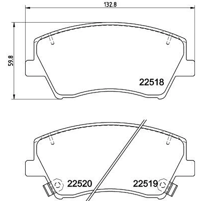 Imagem de HELLA 8DB 355 039 041 Jogo de pastilhas para travão disco incl. contacto aviso desgaste com acessórios HYUNDAI: Ioniq