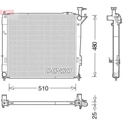 Imagem de DENSO DRM41015 Radiador, arrefecimento do motor 510 504 25 HYUNDAI: SANTA FE 2