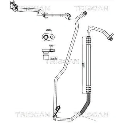 Imagem de TRISCAN 9010 28022 Conduta de alta/baixa pressão, ar condicionado do compressor para o condensador PEUGEOT: 207 Hatchback