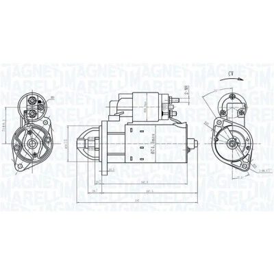 Imagem de MAGNETI MARELLI 063721172010 Motor de arranque 12V 1,7kW 10 CPS0066 M8 70mm MERCEDES BENZ: Classe A, A
