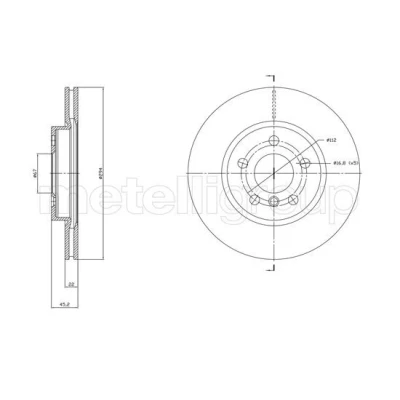 Imagem de METELLI Disco de travão MINI: Hatchback, Clubman, Countryman, BMW: 2 Gran Tourer, X1, Active Tourer 22,0mm 5 67,0mm ventilado pintado 23 1772C
