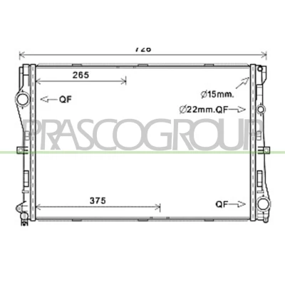 Imagem de PRASCO ME442R001 Radiador, arrefecimento do motor Alumínio 640mm 445mm 28mm com acoplamentos rápidos Aletas de refrigeração soldadas