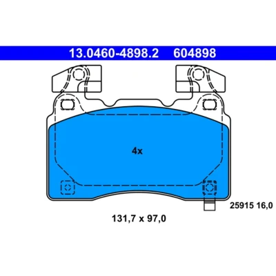 Imagem de ATE 13.0460 4898.2 Jogo de pastilhas para travão disco com avisador sonoro desgaste OPEL: Insignia B Sports Tourer, Grand Sport
