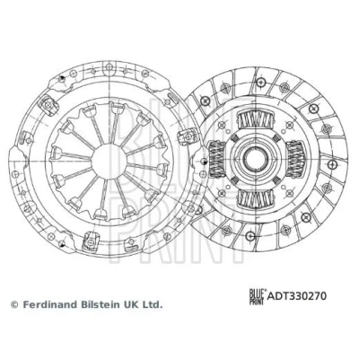 Imagem de BLUE PRINT ADT330270 Kit de Embraiagem duas peças com massa lubrificante sintética 202 TOYOTA: Auris Hatchback, Yaris II iQ