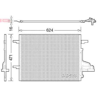 Imagem de DENSO DCN10027 Condensador sem secador 624x471x16 R 134a 624