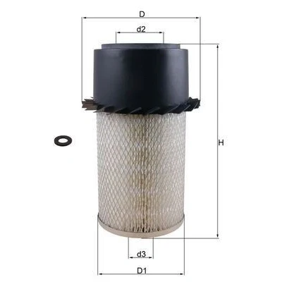 Imagem de MAHLE ORIGINAL LX 17 Filtro de ar 317,7 199,4, 155 Cartucho filtrante AUDI: A4 B8 Sedan, OPEL: Vectra C CC, UMM: Alter II