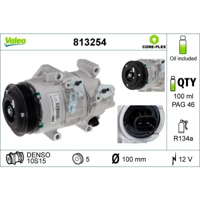 Imagem de VALEO 813254 compressor 10S15 12 PAG 46 R 134a com óleo de TOYOTA: Avensis II Station Wagon