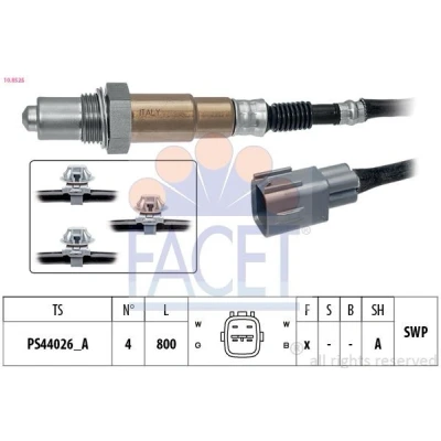 Imagem de FACET 10.8525 Sonda lambda com material de fixação aquecimento, plana, Rosca pré lubrificada TOYOTA: Yaris II Hatchback