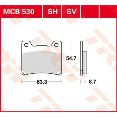 Imagem de TRW Sinter Street MCB530SV Jogo de pastilhas para travão disco