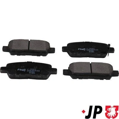 Imagem de JP GROUP 4763700110 Jogo de pastilhas para travão disco Eixo traseiro com avisador sonoro desgaste NISSAN: Juke, Pulsar Hatchback, Murano II