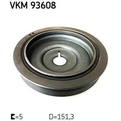 Imagem de SKF VKM 93608 Polia da Cambota 151,3mm 6 RENAULT: Megane 2 Kombi, Talisman Grandtour, 4, NISSAN: Qashqai 2, / Qashqai+2 I