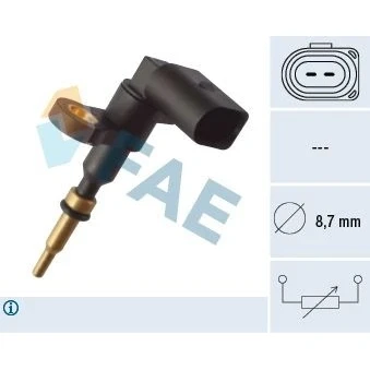 Imagem de FAE 33895 Sensor da Temperatura do Líquido de Refrigeração preto VOLKSWAGEN: Golf 7 Variant, 7, SEAT: Leon III Hatchback, AUDI: A3 Sedan