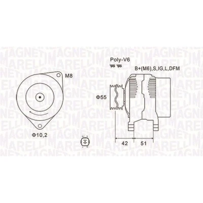 Imagem de MAGNETI MARELLI 063732126010 Alternador 14V 100A TOYOTA: Auris Hatchback, JEEP: Commander